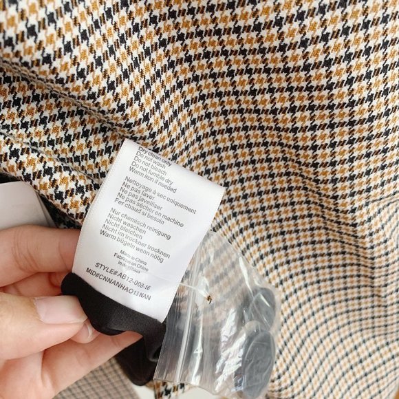 NEW Anine Bing Madeline Houndstooth Blazer In Yellow L - Picture 10 of 13
